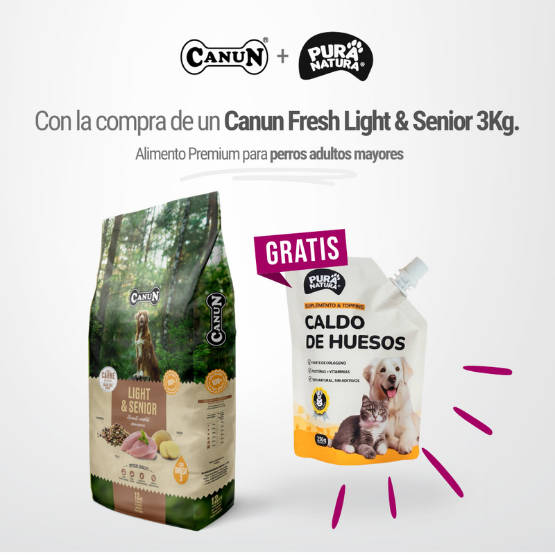 Canun Fresh Light & Senior - Alimento Perros Adultos y Senior 3kg