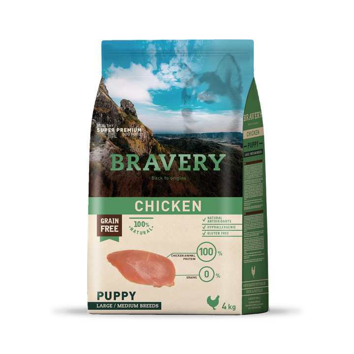 Bravery Perro Cachorro raza Mediana / Grande - Pollo - Mascota Express