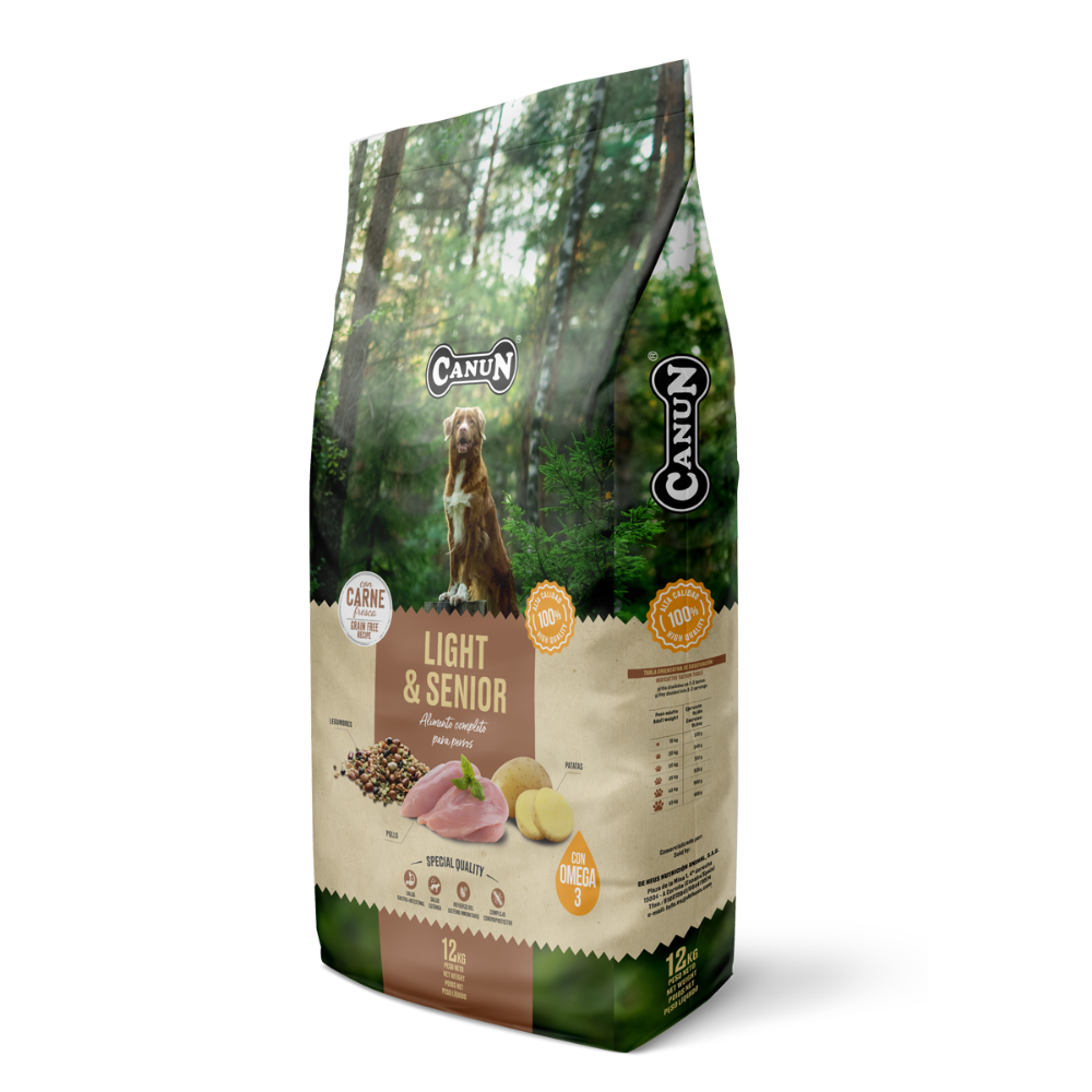 Canun Fresh Light & Senior - Alimento Perros Adultos y Senior 3kg y ...