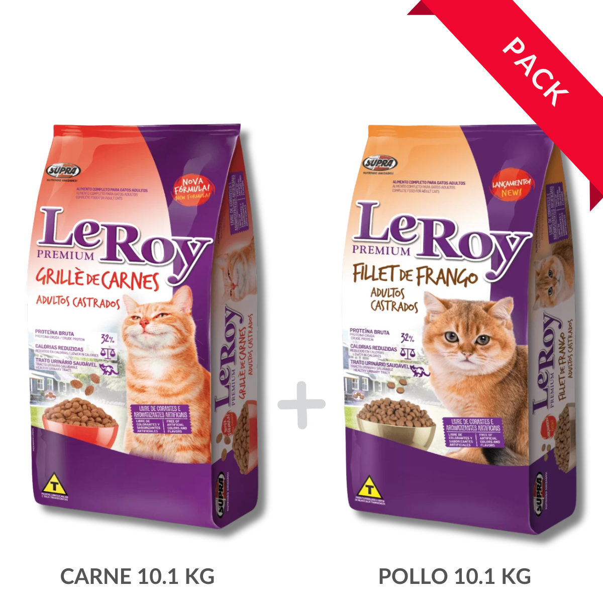 Pack Leroy pollo 10.1 KG + Leroy Carne 10.1 KG
