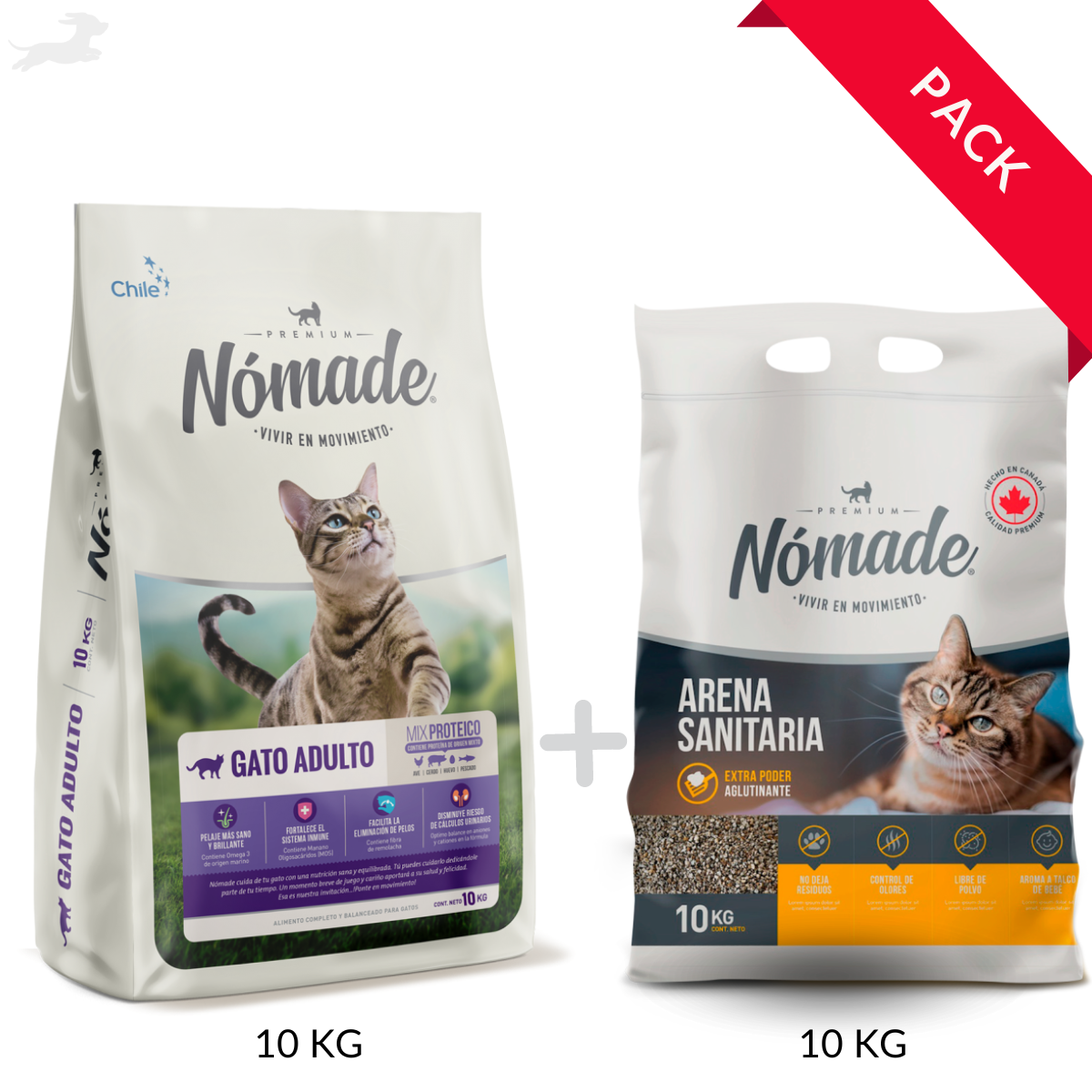 Pack Nomade Gato + Arena Nomade 10KG
